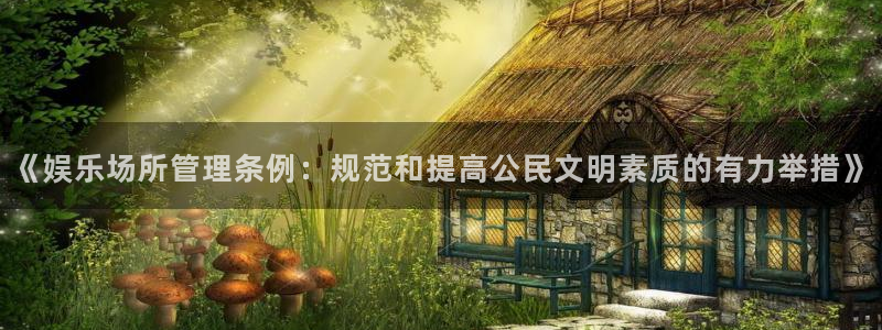 ms美狮贵宾会：《娱乐场所管理条例：规范和提高公民文明素质的有力举措》
